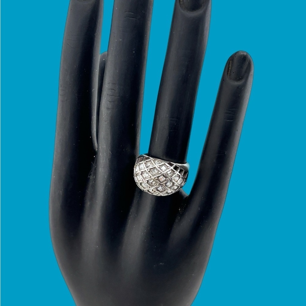 Brighton LIFES JOURNEY square faceted
clear Swarovski Crystal cocktail ring
RARE